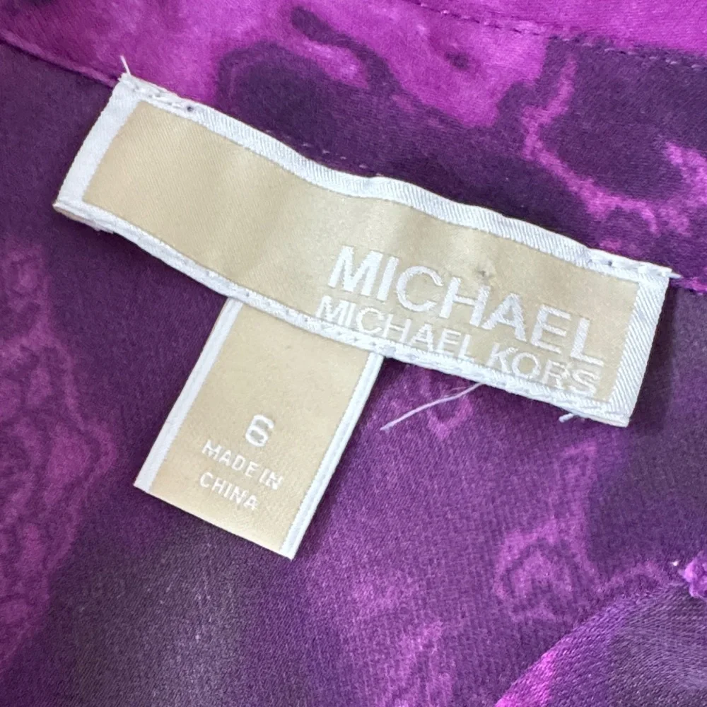 🌼MICHAEL KORS🌼 Purple Chiffon Layered Tunic Shirt